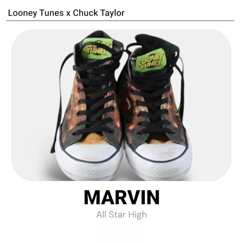Chuck Taylor x Looney Tunes All Star High Marvin the Martian Sneaker NWOT No Box - Picture 4 of 10